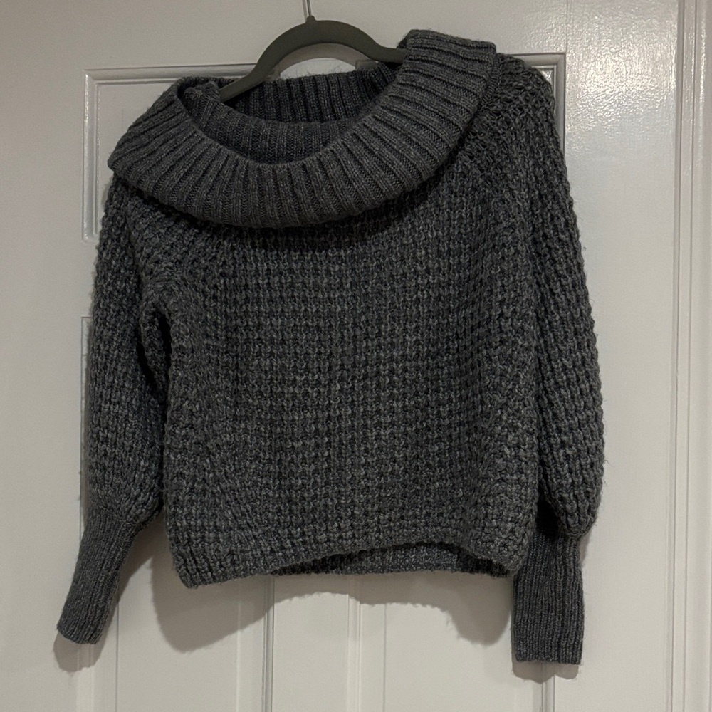 Express Charcoal Cowl Neck Sweater